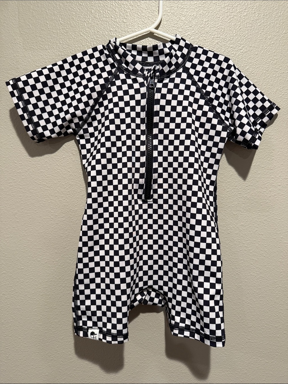 George Hats Checkerboard Zippered Rash Guard Size: 3-4T